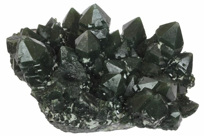 Dark Green, Hedenbergite Included Quartz - Mongolia #163989